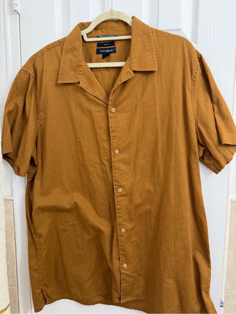 Treasure & Bond Men’s XL Brown Short Sleeve Button Down
